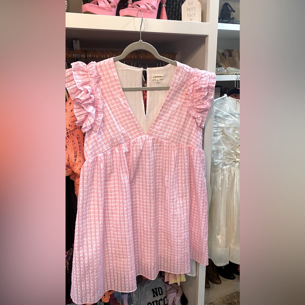 NWOT Pink Gingham Romper